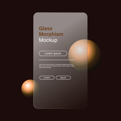 Glass morphism effect presentation mockup template