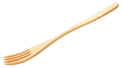 wooden Fork, isolated on white background, full depth of field