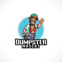 Trash Clear Mascot Dumpster Cleaner Logo