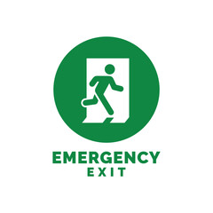 Emergency exit symbol icon isolated on white background
