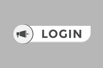 Log In Button. Speech Bubble, Banner Label Login