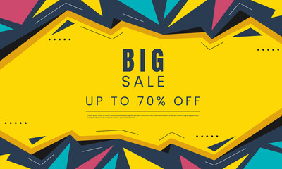 Flat sale background with big sale discount. - Vector. - obrazy, fototapety, plakaty