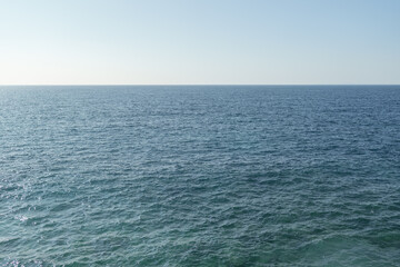 Blue sea with clean sky for background