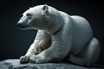Obraz na płótnie Canvas Image of polar white bear on ice. Wildlife Animals. Animals. Illustration, Generative AI.