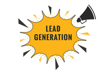 Lead Generation Button. Speech Bubble, Banner Label Lead Generation