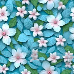 Seamless pattern 3d flowers