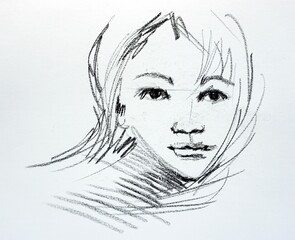 School of Art drawing sketch girl face	