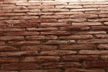 Detail shot of brick wall made from old bricks as a interior design