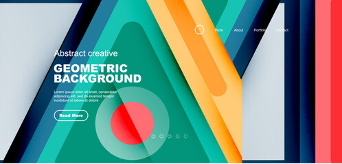 Triangles, circles and lines minimal background. Business or technology design for wallpaper, banner, background, landing page, wall art, invitation, prints