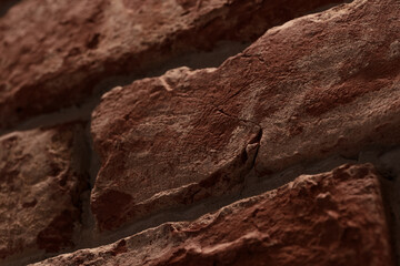 Detail shot of brick wall made from old bricks as a interior design