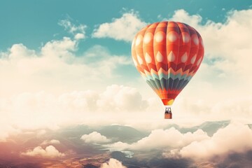 Naklejka premium 空飛ぶ熱気球：AI作品 