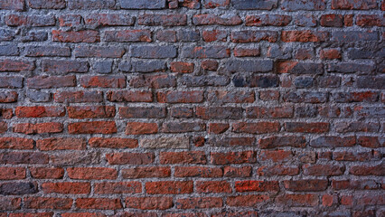 Old vintage brick wall, Decorative dark brick wall surface for background