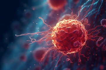 Die unsichtbare Gefahr: Die Ausbreitung der Krebszelle im Organismus - obrazy, fototapety, plakaty