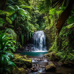 Fototapeta premium waterfall in the forest