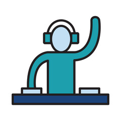 Filled Line DISC JOKEY design vector icon design vector line icon svg