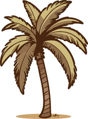 A captivating vector representation of a palm tree, showcasing its iconic shape and the tranquil ambiance it brings.