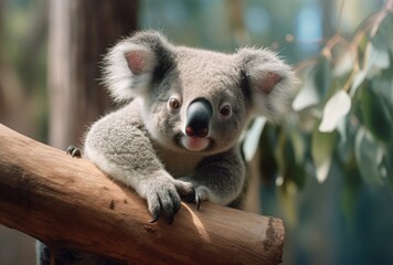 Fototapeta premium Adorable Koala Bear - A Charming Portrait of Nature's Cutest Creature (Generative Ai)