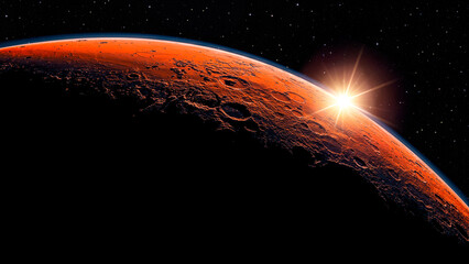 Mars Planet in the deep space