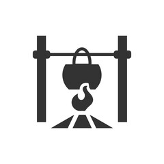 Cooking line icon. Boiling time, frying pan and kitchen equipment. Fork, spoon and knife line icon. Recipe book, chef's hat and cutting board. Cookbooks, frying times, hot pots. Vector