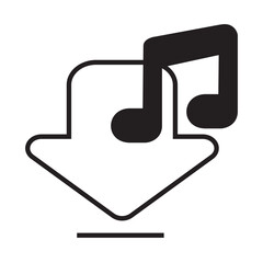 Solid Line DOWNLOAD MUSIC design vector icon design vector line icon svg