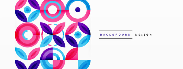 Colorful circle abstract background. Template for wallpaper, banner, presentation, background