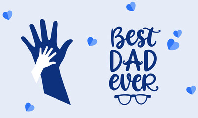 I love Dad Happy Father's Day Greeting card and background for the best dad, mustache, ever.  Hat, tie fathers Day card for super dad vector design.