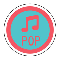 Sticker POP MUSIC design vector icon design vector line icon svg