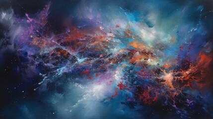 galaxy with nebula and sparkling stars on bright stars cosmic background. Generative AI