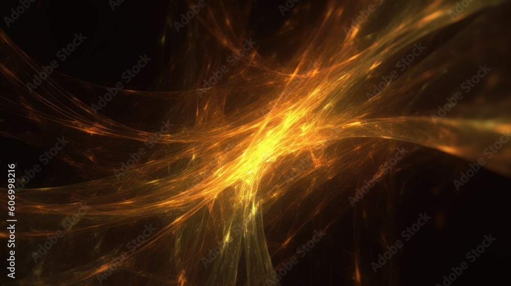 Poster abstract fractal golden light background. generative ai aig21.