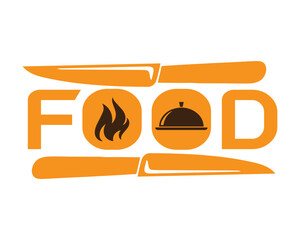 Food logo vector, illustration Wok pan, plate, box, sticks, lettering, pepper, vegetables, Cook wok dish noodle ramen fire background logotype design. Hand drawn vector. illustration of an background