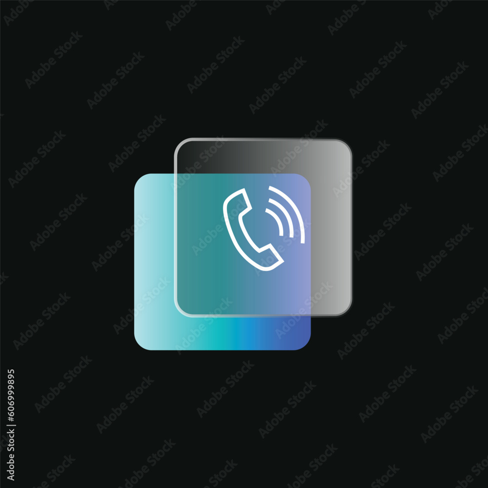 Poster call incoming glass morphism icon button design vector