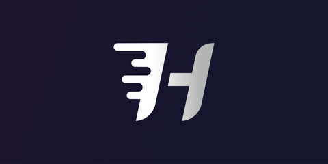 Letter H logo design simple concept Premium Vector - obrazy, fototapety, plakaty