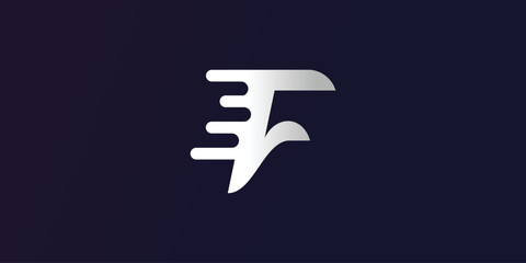 Letter F logo design simple concept Premium Vector - obrazy, fototapety, plakaty