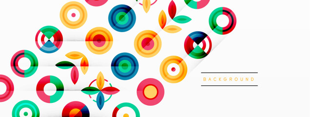 Vibrant and eye-catching vector background featuring a grid of colorful circles arranged in a patterned composition, perfect for modern and trendy designs