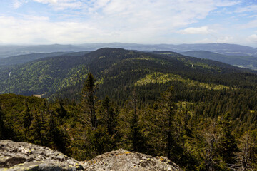 Mount Arber peak loop trail impression - View from the top of mount Arber in the bavarian forest