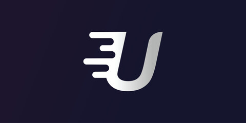 Letter U logo design simple concept Premium Vector - obrazy, fototapety, plakaty