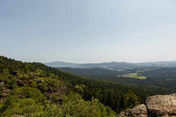 Silberberg mountain peak view, the Silberberg is a mountain above the village Bodenmais in the bavarian forest, germany