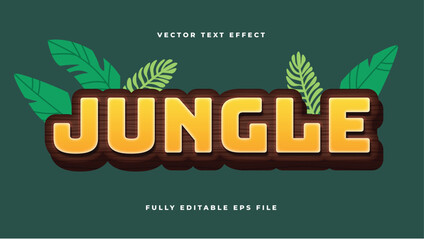 Jungle Wooden 3d Text Effect - obrazy, fototapety, plakaty