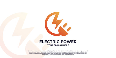 Electric logo design simple concept Premium Vector