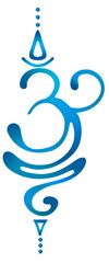 yoga breathe symbol in light blue with shades