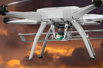 Military drone armed with bomb