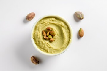Fototapeta na wymiar Creamy pistachio butter food. Generate Ai