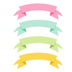 Fototapeta premium Set of pastel colors ribbons or banners 