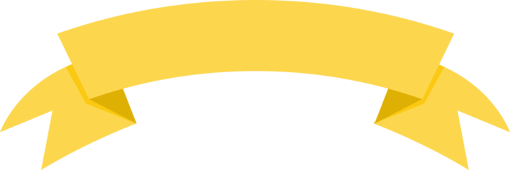 Yellow ribbon or banner on white background