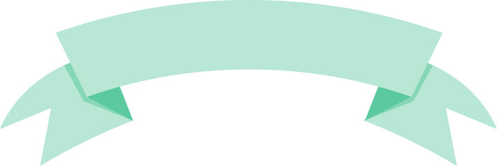Mint green ribbon or banner on white background