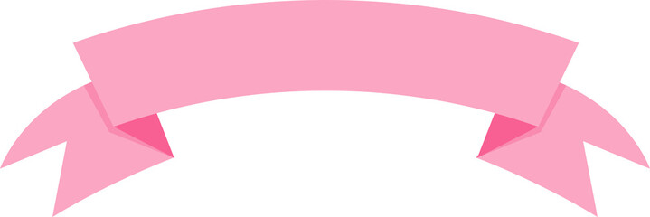 pink ribbon or banner on white background