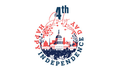 Happy US independence Day 4th July banner vector
