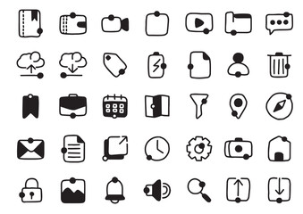 ui icon set, basic icon set, interface icon set, commerce icon set, line solid icon