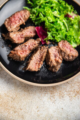 beef steak rare fresh fried meat roasting meal food snack on the table copy space food background rustic top view