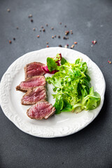 beef steak rare fresh fried meat roasting meal food snack on the table copy space food background rustic top view